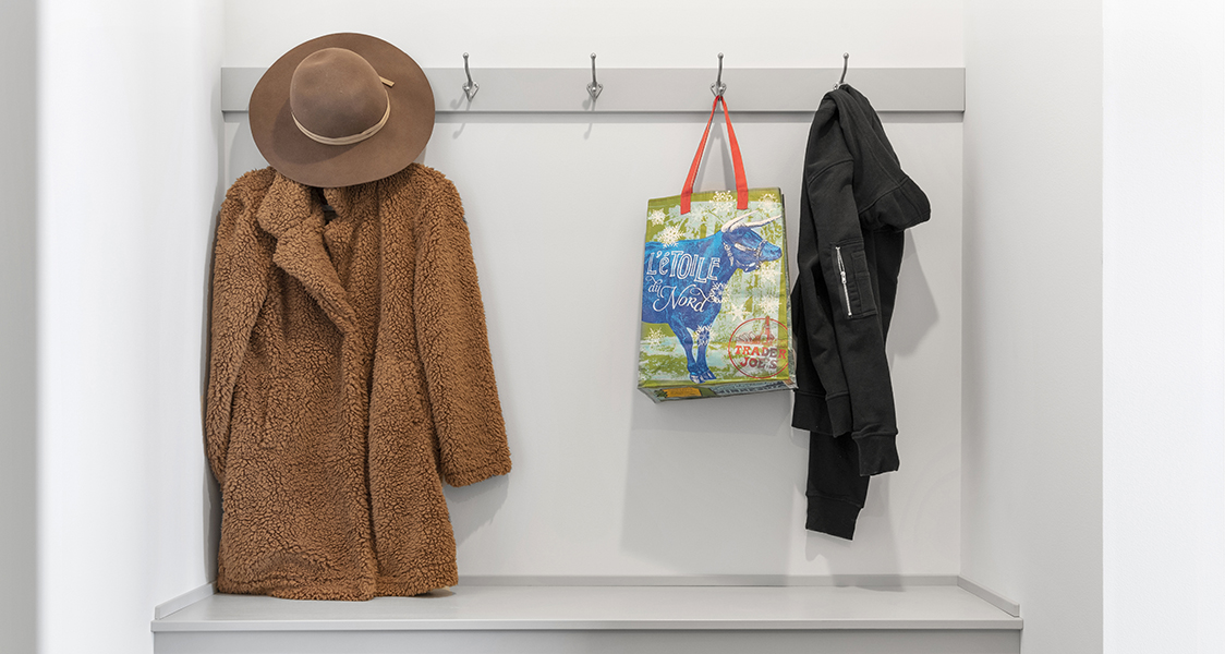 modern, trendy on the entryway hooks.